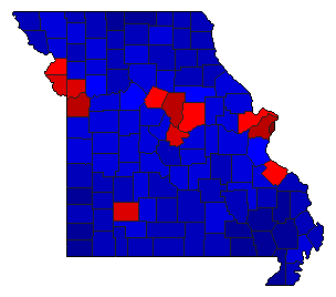 2018 Missouri County Map of General Election Results for State Auditor