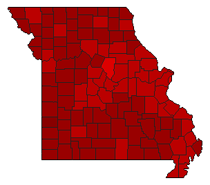 2000 Missouri County Map of General Election Results for Referendum