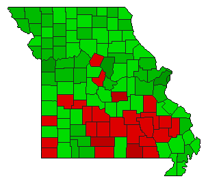1998 Missouri County Map of General Election Results for Referendum
