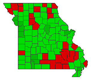 1996 Missouri County Map of General Election Results for Referendum