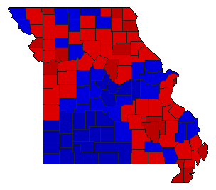 1984 Missouri County Map of General Election Results for Lt. Governor