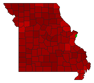 1996 Missouri County Map of General Election Results for Initiative