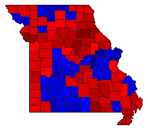 1900 Missouri County Map of General Election Results for Secretary of State