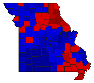 1984 Missouri County Map of General Election Results for Secretary of State