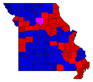 2000 Missouri County Map of General Election Results for State Treasurer