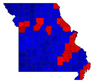 2008 Missouri County Map of General Election Results for State Treasurer
