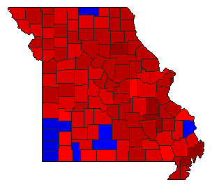 1996 Missouri County Map of General Election Results for Attorney General