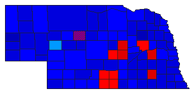 1924 Nebraska County Map of General Election Results for State Auditor