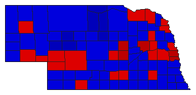 1936 Nebraska County Map of General Election Results for State Auditor