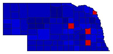 1958 Nebraska County Map of General Election Results for State Auditor