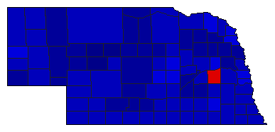 1962 Nebraska County Map of General Election Results for State Auditor