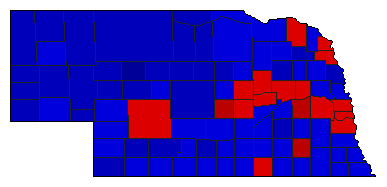 1970 Nebraska County Map of General Election Results for State Auditor