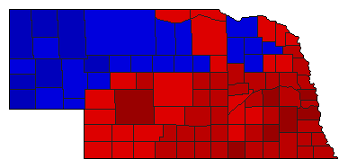 1990 Nebraska County Map of General Election Results for State Auditor