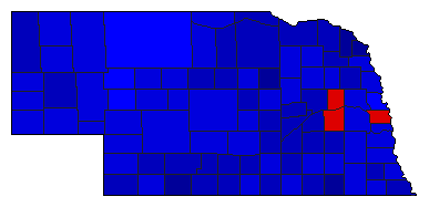 1930 Nebraska County Map of General Election Results for Senator