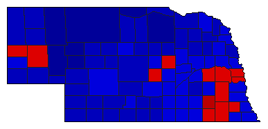 1972 Nebraska County Map of General Election Results for Senator