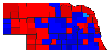 1938 Nebraska County Map of General Election Results for Governor