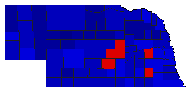 1960 Nebraska County Map of General Election Results for Lt. Governor