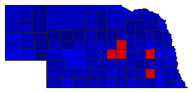 1962 Nebraska County Map of General Election Results for Lt. Governor
