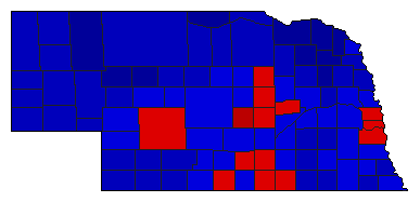 1978 Nebraska County Map of General Election Results for Lt. Governor