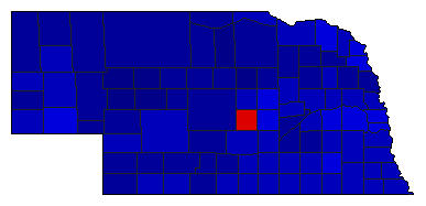 1960 Nebraska County Map of General Election Results for Secretary of State