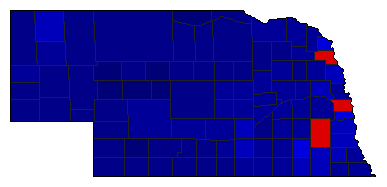 2018 Nebraska County Map of General Election Results for Secretary of State