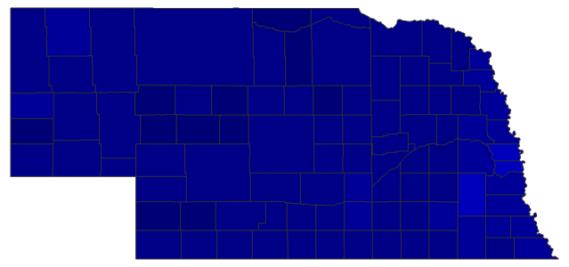 2022 State Treasurer General Election - Nebraska Election County Map