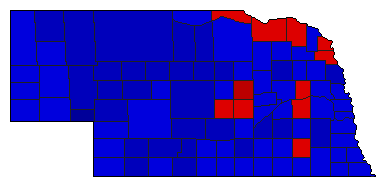 1974 Nebraska County Map of General Election Results for Attorney General