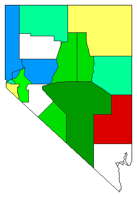 1898 Nevada County Map of General Election Results for Controller