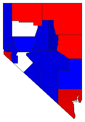 1910 Nevada County Map of General Election Results for Governor
