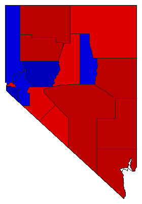 1922 Nevada County Map of General Election Results for Governor