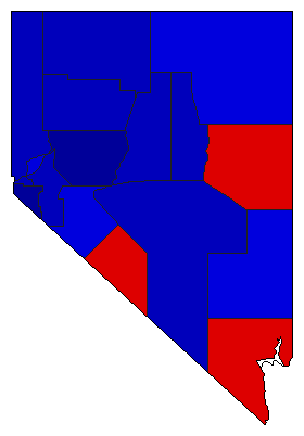 1950 Nevada County Map of General Election Results for Governor