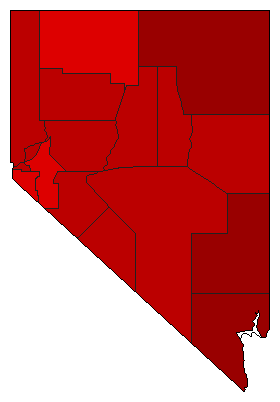 1962 Nevada County Map of General Election Results for Governor