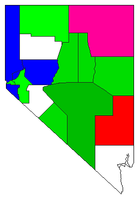 1898 Nevada County Map of General Election Results for Lt. Governor