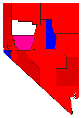 1914 Nevada County Map of General Election Results for Lt. Governor