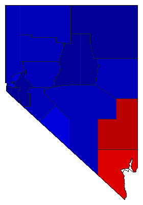 1926 Nevada County Map of General Election Results for Lt. Governor