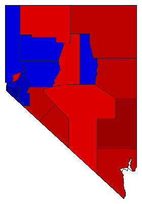 1946 Nevada County Map of General Election Results for Lt. Governor