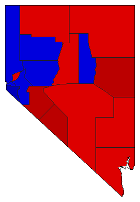 1950 Nevada County Map of General Election Results for Lt. Governor