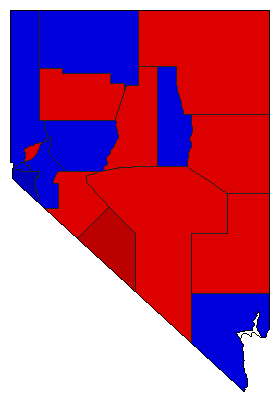 1966 Nevada County Map of General Election Results for Lt. Governor