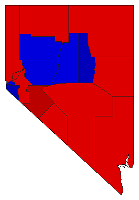 1970 Nevada County Map of General Election Results for Lt. Governor