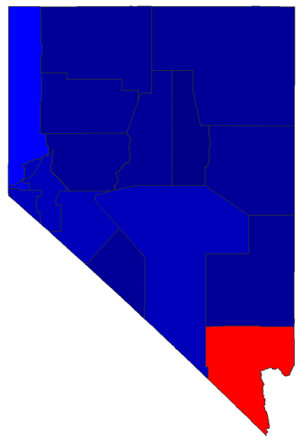 2022 Lt. Gubernatorial General Election - Nevada Election County Map