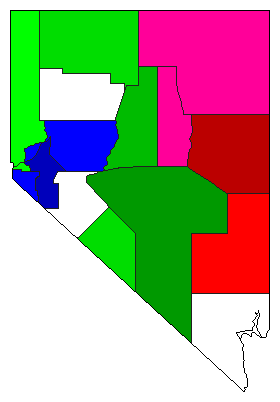 1898 Nevada County Map of General Election Results for Secretary of State