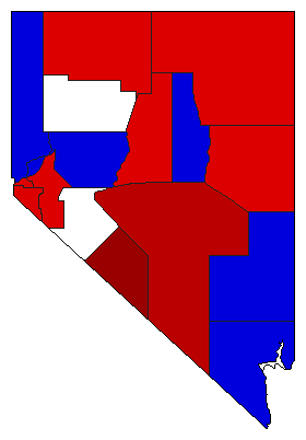 1910 Nevada County Map of General Election Results for Secretary of State