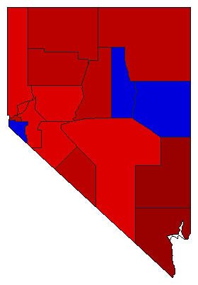 1926 Nevada County Map of General Election Results for Secretary of State