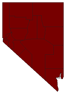 1958 Nevada County Map of General Election Results for Secretary of State