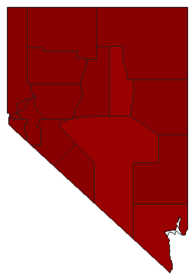 1966 Nevada County Map of General Election Results for Secretary of State