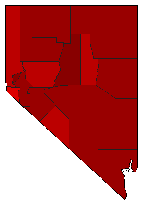 1978 Nevada County Map of General Election Results for Secretary of State