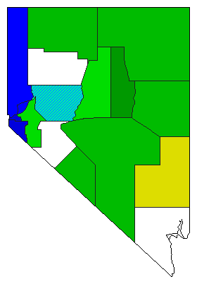 1894 Nevada County Map of General Election Results for Attorney General