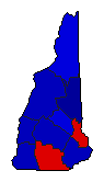 1942 New Hampshire County Map of General Election Results for Senator
