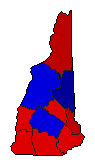 1966 New Hampshire County Map of General Election Results for Senator
