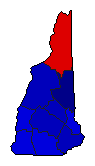 1968 New Hampshire County Map of General Election Results for Senator